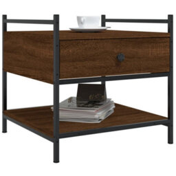 Berkfield Stylish Coffee Table Brown Oak 50X50X50 Cm Engineered Wood - thumbnail 3