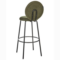 Beliani Astra Home Set Of 2 Green Boucle Bar Stools With Black Steel Legs - Armless, Matt Finish, Pack Of 2 - thumbnail 6