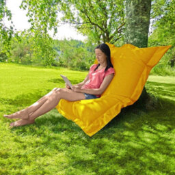 rucomfy Beanbags Rucomfy Indoor Or Outdoor Adults Water Resistant Giant Squarbie - Yellow Beanbag Lounger - thumbnail 1