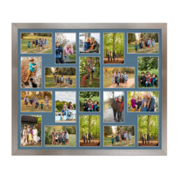 AK Frames 80X70Cm Aluminum Modern Multi Photo Frame With Pompadour Mount - Holds 20 Apertures (18X) 6X4, (2X) 4X4 Photos - thumbnail 1