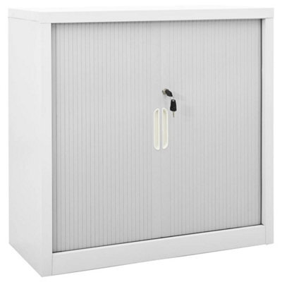 Vidaxl Sliding Door Cabinet Grey 90X40X90 Cm Steel - image 1