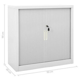 Vidaxl Sliding Door Cabinet Grey 90X40X90 Cm Steel - thumbnail 9