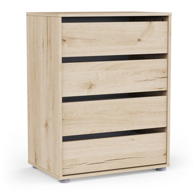 FurniComp LTD Furnicomp Dallas Universal 4 Drawers Royal Oak 60Cm Large Internal Chest Of Drawers For Wardrobes - image 1