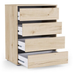 FurniComp LTD Furnicomp Dallas Universal 4 Drawers Royal Oak 60Cm Large Internal Chest Of Drawers For Wardrobes - thumbnail 4