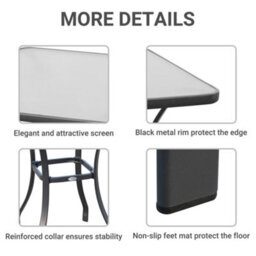 Outsunny Garden Bar Table Bistro Square Glass Dining Kitchen Breakfast Pub Party - thumbnail 6