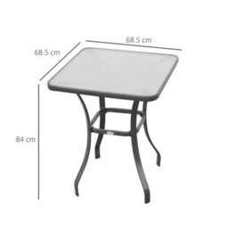 Outsunny Garden Bar Table Bistro Square Glass Dining Kitchen Breakfast Pub Party - thumbnail 3