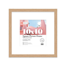 "10X10"" Oak Picture Frame - 10X10"" Square Frame With 8X8"" Mount For 10X10""/8X8"" Pictures Moderrn Style Thin Edge, 1 Pack" - thumbnail 1
