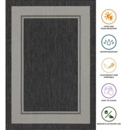 Homeart Outdoor Rugs Easy Cleaning Area Rugs For Balcony,garden,picnic,uv Weather Resistant D.anthracite Cream, 140 X 200 Cm - thumbnail 6