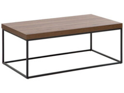 Beliani Industrial Glam Coffee Table 100 X 60 Cm, Dark Veneer Mdf Top, Black Metal Frame - thumbnail 1