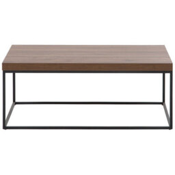 Beliani Industrial Glam Coffee Table 100 X 60 Cm, Dark Veneer Mdf Top, Black Metal Frame - thumbnail 3