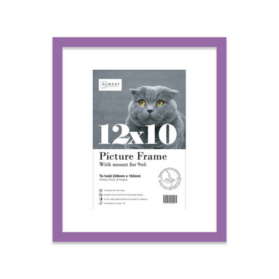 "12X10"" Purple Frame With Mount For 9X6"" Pictures 20mm Thin Edge Portrait And Landscape Display With Wall Hooks And Kickstand" - image 1
