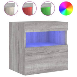 Berkfield Durable Tv Wall Cabinet With Led Lights Grey Sonoma 40X30X40 Cm - thumbnail 1
