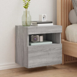 Berkfield Durable Tv Wall Cabinet With Led Lights Grey Sonoma 40X30X40 Cm - thumbnail 2