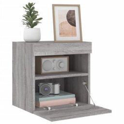 Berkfield Durable Tv Wall Cabinet With Led Lights Grey Sonoma 40X30X40 Cm - thumbnail 7