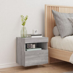 Berkfield Durable Tv Wall Cabinet With Led Lights Grey Sonoma 40X30X40 Cm - thumbnail 5