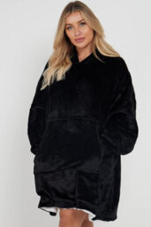 Homes & Linen Oversized Wearable Blanket Hoodie Teddy Fleece Fluffy Sherpa Hooded Sweatshirt Blanket With Pocket For Men & Women - thumbnail 3