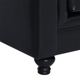 Furniture in Fashion Hertford Chesterfield Faux Leather 3 Seater Sofa In Black - thumbnail 7