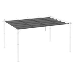 Matteo 4X3M Retractable Pergola Canopy Replacement - Dark Grey Polyester Shade For Outsunny 84C-055Bk - thumbnail 7