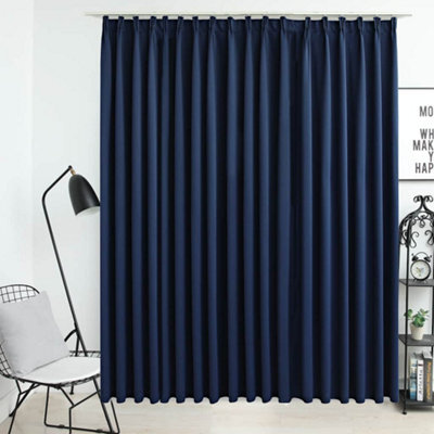Berkfield Blackout Curtain With Hooks Blue 290X245 Cm - image 1