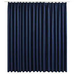 Berkfield Blackout Curtain With Hooks Blue 290X245 Cm - thumbnail 2