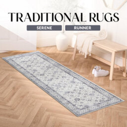 Ameha Cashmere Rug Non Slip Soft Luxury Serene Geometric Pattern Runner Indoor/outdoor Rugs, 60X220 Cm - thumbnail 1