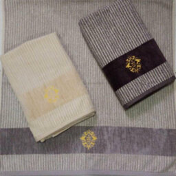 Gr8 Home Set Of 3 Tweed Emblem Jacquard Velour Beach Bath Towel Sheet 100% Cotton 600Gsm - thumbnail 1