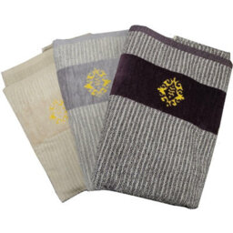 Gr8 Home Set Of 3 Tweed Emblem Jacquard Velour Beach Bath Towel Sheet 100% Cotton 600Gsm - thumbnail 3