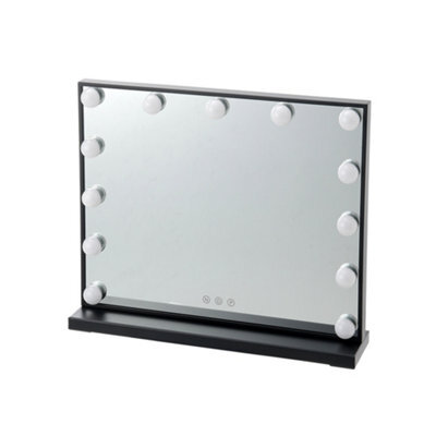 Darphe Black Frame Rectangle Hollywood Makeup Vanity Mirror With 13 Dimmable Bulbs, 52Cm W X 10Cm D X 42Cm H - image 1