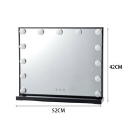 Darphe Black Frame Rectangle Hollywood Makeup Vanity Mirror With 13 Dimmable Bulbs, 52Cm W X 10Cm D X 42Cm H - thumbnail 6