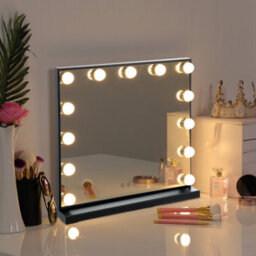 Darphe Black Frame Rectangle Hollywood Makeup Vanity Mirror With 13 Dimmable Bulbs, 52Cm W X 10Cm D X 42Cm H - thumbnail 2