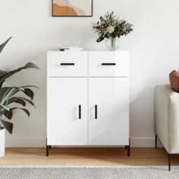 Berkfield Modern Sideboard High Gloss White 69.5X34X90 Cm Engineered Wood - thumbnail 2