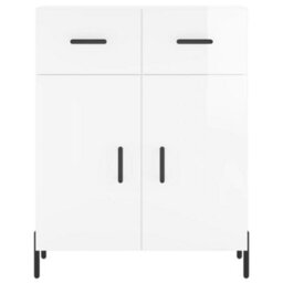 Berkfield Modern Sideboard High Gloss White 69.5X34X90 Cm Engineered Wood - thumbnail 6