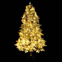 Berkfield Christmas Tree With Flocked Snow&leds&cones 225 Cm Pvc&pe - thumbnail 5