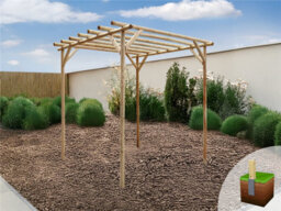 Edecks Rustic Rose Wooden Garden Pergola (W 2400mm X D 2400mm) With Concrete In Posts (2.25M) - thumbnail 1