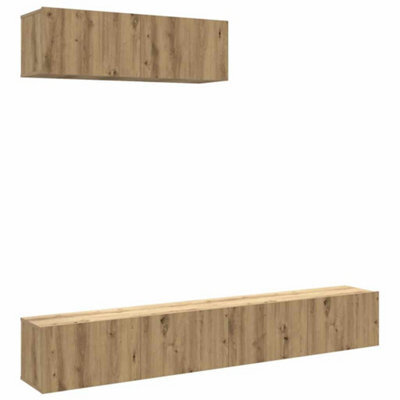 Berkfield Durable Wall Mounted Tv Cabinets 3 Pcs Artisan Oak 100X30X30 Cm Engineered Wood - image 1