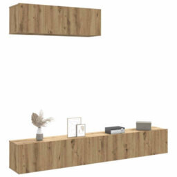 Berkfield Durable Wall Mounted Tv Cabinets 3 Pcs Artisan Oak 100X30X30 Cm Engineered Wood - thumbnail 2