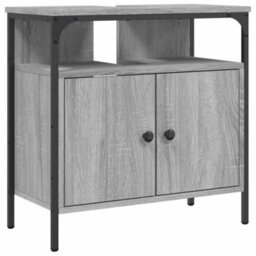 Berkfield Bathroom Sink Cabinet Grey Sonoma 60X30X60 Cm Engineered Wood - thumbnail 2