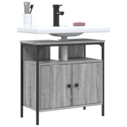 Berkfield Bathroom Sink Cabinet Grey Sonoma 60X30X60 Cm Engineered Wood - thumbnail 1
