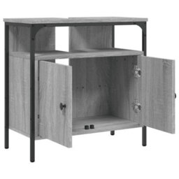 Berkfield Bathroom Sink Cabinet Grey Sonoma 60X30X60 Cm Engineered Wood - thumbnail 6