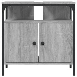 Berkfield Bathroom Sink Cabinet Grey Sonoma 60X30X60 Cm Engineered Wood - thumbnail 5