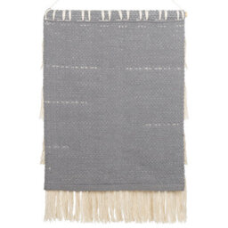 Wyld And Coco Handwoven Cotton Wall Hanging Grey With Beige Tassels - Vertical Bohemian Wall Decor W60 X D1 X H106Cm - thumbnail 3