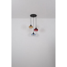 Luminosa Lighting Luminosa Toy Globe Ceiling Light Matt Black Smoke Glass Shade 3X E27 - thumbnail 5