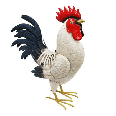 Perry No.pq1872 Large Metal White Cockerel