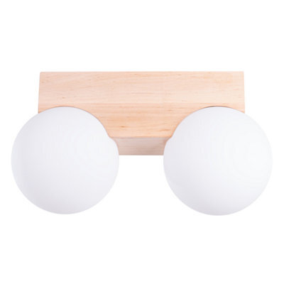 Luminosa Lighting Luminosa Bulbo Globe Ceiling Light Natural Wood, White 2X G9 - image 1