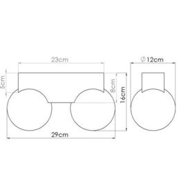 Luminosa Lighting Luminosa Bulbo Globe Ceiling Light Natural Wood, White 2X G9 - thumbnail 8