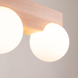 Luminosa Lighting Luminosa Bulbo Globe Ceiling Light Natural Wood, White 2X G9 - thumbnail 3