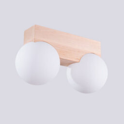 Luminosa Lighting Luminosa Bulbo Globe Ceiling Light Natural Wood, White 2X G9 - thumbnail 7