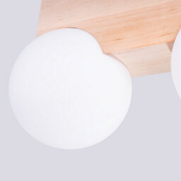 Luminosa Lighting Luminosa Bulbo Globe Ceiling Light Natural Wood, White 2X G9 - thumbnail 4