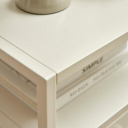 Furniturebox Uk Lykke Cream Metal Storage Bedside Table - thumbnail 6