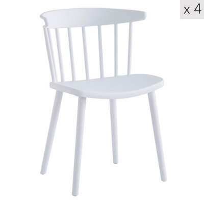 Nordlys Set Of 4 White Polypropylene Dining Chairs Modern Design Style Dining Room - image 1